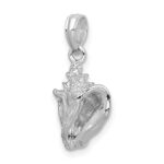De-Ani Sterling Silver Rhodium-Plated Polished 3D Conch Pendant - Image 6