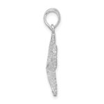 De-Ani Sterling Silver Rhodium-Plated Polished Beaded Starfish Pendant - Image 2