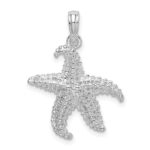 De-Ani Sterling Silver Rhodium-Plated Polished Pierced Starfish Pendant