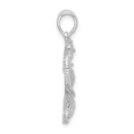 De-Ani Sterling Silver Rhodium-Plated Polished Starfish and Seahorse Pendant - Image 3