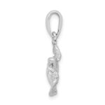 De-Ani Sterling Silver Rhodium-Plated Polished Large Sea Turtle Pendant - Image 2