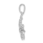 De-Ani Sterling Silver Rhodium-plated Polished 3D Moveable Lobster Pendant - Image 2