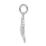 De-Ani Sterling Silver Rhodium-Plated Polished Blue Crab Pendant - Image 2