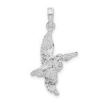De-Ani Sterling Silver Rhodium-Plated Polished 3D Flying Pelican Pendant - Image 4
