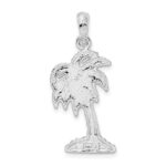 De-Ani Sterling Silver Rhodium-Plated Polished Small Palmetto Tree Pendant - Image 4