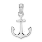 De-Ani Sterling Silver Rhodium-Plated Polished 3D Anchor Pendant - Image 5