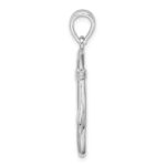 De-Ani Sterling Silver Rhodium-Plated Polished 3D Fish Hook Pendant - Image 3