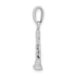De-Ani Sterling Silver Rhodium-plated Polished 3D Cape Hatteras Lighthouse Pendant - Image 3
