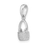 De-Ani Sterling Silver Rhodium-Plated 3D Basket with Moving Handle Pendant - Image 7