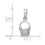 De-Ani Sterling Silver Rhodium-Plated 3D Basket with Moving Handle Pendant - Image 8