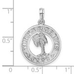 De-Ani Sterling Silver Rhodium-Plated Textured Turks and Caicos Palm Tree Pendant - Image 6