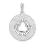 De-Ani Sterling Silver Rhodium-Plated Textured Turks and Caicos Dolphins Pendant - Image 4