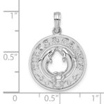 De-Ani Sterling Silver Rhodium-Plated Textured Turks and Caicos Dolphins Pendant - Image 6