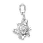 De-Ani Sterling Silver Rhodium-Plated Polished 3D Conch Shell Pendant - Image 2