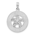 De-Ani Sterling Silver Rhodium-Plated Textured Siesta Key Florida with Starfish Pendant - Image 5