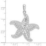 De-Ani Sterling Silver Rhodium-plated Polished Filigree Starfish Pendant - Image 6