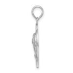 De-Ani Sterling Silver Rhodium-Plated Textured Key West with Dolphins Pendant - Image 3