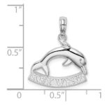 De-Ani Sterling Silver Rhodium-Plated Polished Key West Dolphin Pendant - Image 6
