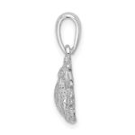 De-Ani Sterling Silver Rhodium-Plated Polished Frog Pendant - Image 2