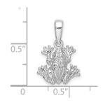 De-Ani Sterling Silver Rhodium-Plated Polished Frog Pendant - Image 5