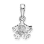 De-Ani Sterling Silver Rhodium-Plated Polished Mini Frog Pendant - Image 3