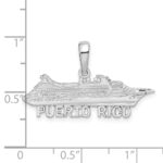 De-Ani Sterling Silver Rhodium-Plated Polished Puerto Rico Cruise Ship Pendant - Image 4