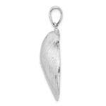 De-Ani Sterling Silver Rhodium-Plated Polished 3D Large Clam Shell Pendant - Image 2