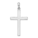 De-Ani Sterling Silver Rhodium-plated Polished Front Textured Back Latin Cross Pendant