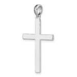 De-Ani Sterling Silver Rhodium-plated Polished Front Textured Back Latin Cross Pendant - Image 4