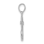 De-Ani Sterling Silver Rhodium-Plated Polished 3D Fish Hook Pendant - Image 2