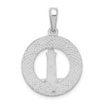 De-Ani Sterling Silver Rhodium-Plated Textured Hilton Head Lighthouse Pendant - Image 3