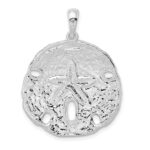 De-Ani Sterling Silver Rhodium-Plated Polished Sand Dollar Pendant - Image 3