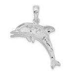 De-Ani Sterling Silver Rhodium-Plated Polished Jumping Dolphin Pendant - Image 3