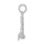 De-Ani Sterling Silver Rhodium-Plated Polished 3D Sandcastle / Shovel Pendant - Image 2
