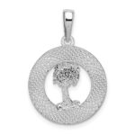 De-Ani Sterling Silver Rhodium-Plated Textured Bahamas with Palm Tree Pendant - Image 3