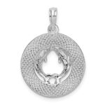 De-Ani Sterling Silver Rhodium-Plated Textured Bahamas with Dolphins Pendant - Image 3