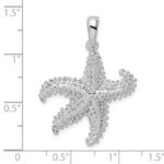De-Ani Sterling Silver Rhodium-Plated Polished Pierced Starfish Pendant - Image 4