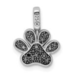 Sterling Silver Rhod 0.15ct. Blk & White Dia. Reversible Pawprint Pendant - Image 3