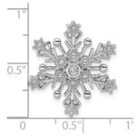 Sterling Silver Rhodium Diam. Snowflake Chain Slide - Image 4