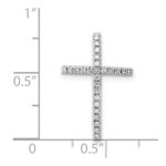 Sterling Silver Rhodium-plated Diamond Cross Chain Slide - Image 3