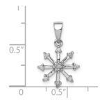 Sterling Silver Rhodium Snowflake Pendant - Image 4