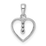 Sterling Silver Diamond Rhodium Heart Pendant - Image 3