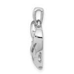 Sterling Silver Rhodium Diam. Heart Pendant - Image 2