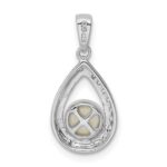 Sterling Silver Rhodium FW Cultured Pearl & Diamond Pendant - Image 4