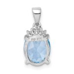 Sterling Silver Rhodium-plated Sky Blue Topaz Diamond Pendant - Image 4