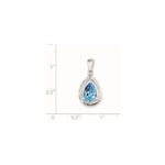 Sterling Silver Rhodium-plated Light Swiss Blue Topaz & Diamond Pendant - Image 3