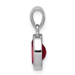 Sterling Silver Rhodium Garnet Pendant - Image 2
