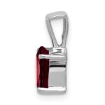 Sterling Silver Rhodium Garnet Pendant - Image 2