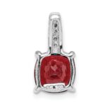 Sterling Silver Rhodium Garnet & Diamond Pendant - Image 4