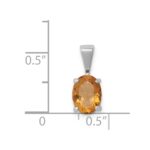 Sterling Silver Rhodium Citrine Pendant - Image 3
